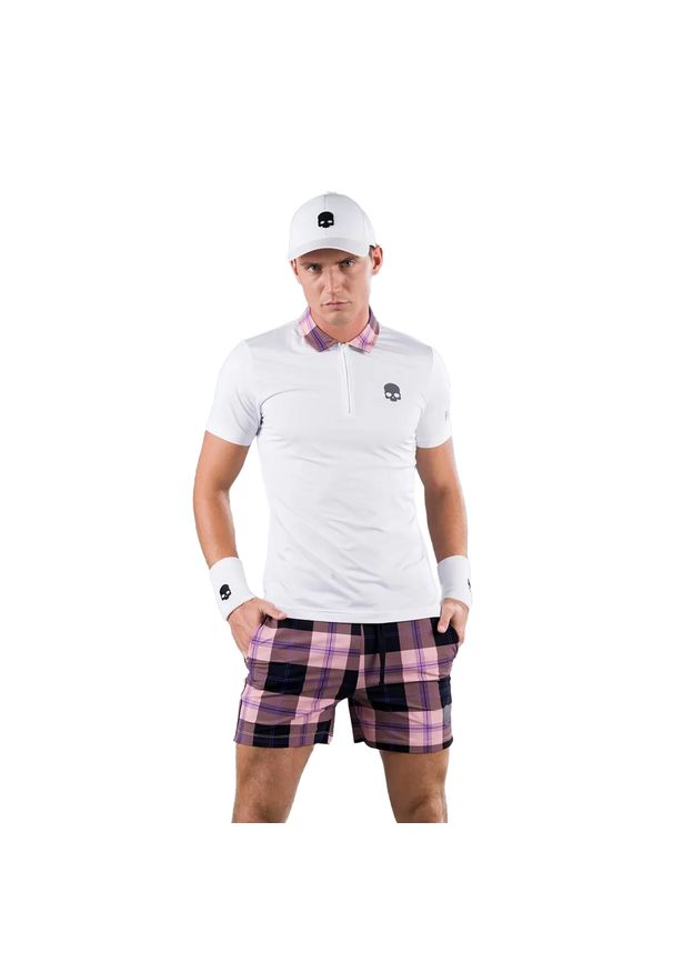 Koszulka polo tenisowa męska HYDROGEN Tartan. Typ kołnierza: polo. Kolor: biały. Sport: tenis