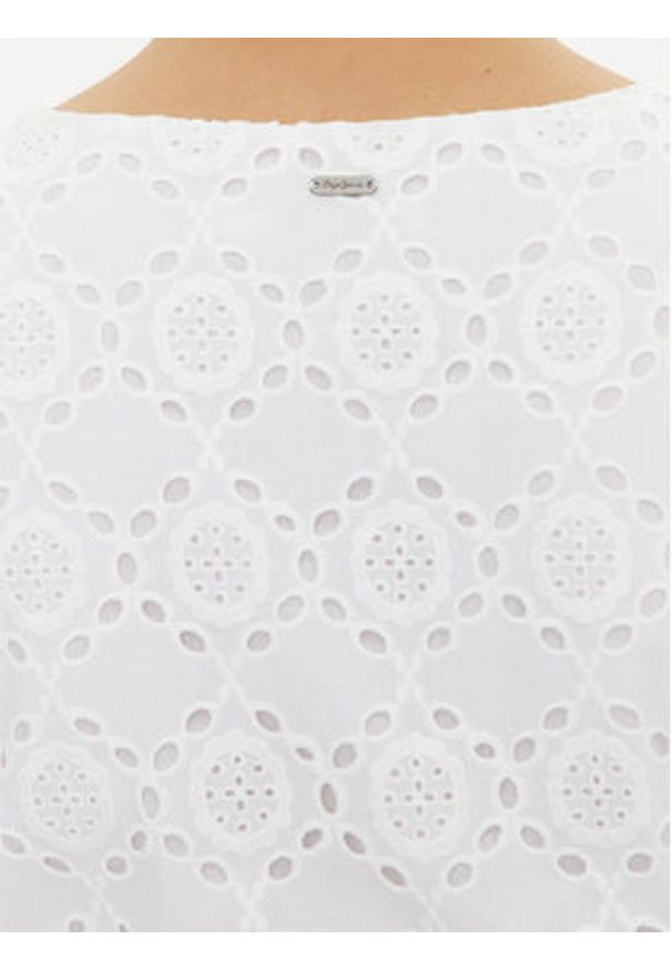 Pepe Jeans Sukienka letnia Delia PL953475 Biały Regular Fit. Kolor: biały. Materiał: bawełna. Sezon: lato