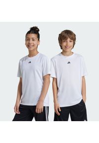 Adidas - Koszulka Train Essentials Logo Regular Fit Kids. Kolor: biały, wielokolorowy, czarny. Materiał: materiał