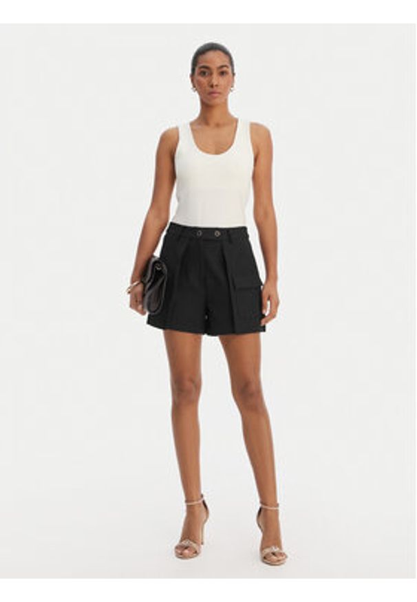 Morgan Szorty materiałowe 251-SHONAU Czarny Straight Fit. Kolor: czarny. Materiał: syntetyk