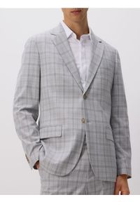 Reserved - Marynarka slim fit z wiskozą - jasnoszary. Kolor: szary. Materiał: wiskoza #1