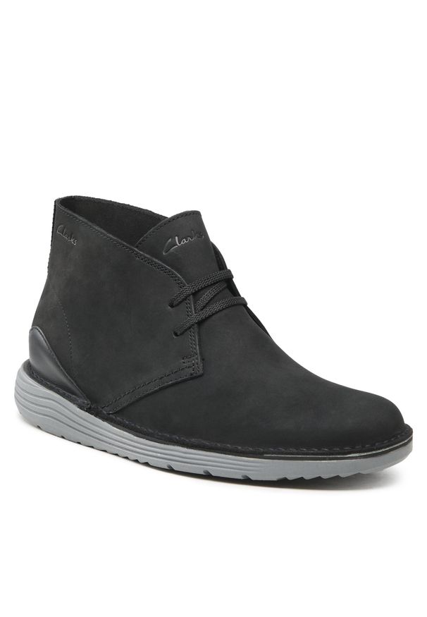Trzewiki Clarks Brahnz Mid 261691127 Black Nubuck. Kolor: czarny. Materiał: nubuk, skóra