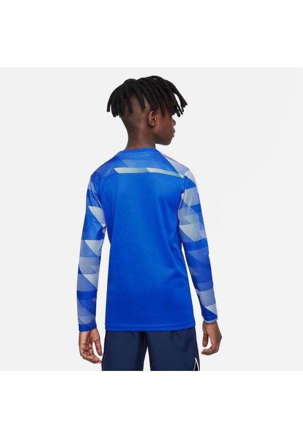 Koszulka treningowa chłopięca Nike JR Dry Park IV. Kolor: niebieski, wielokolorowy, biały. Długość rękawa: długi rękaw. Długość: długie. Sport: piłka nożna