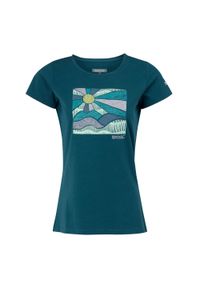 Regatta - T-Shirt Damski Ze Słońcem Breezed IV. Kolor: zielony, niebieski, wielokolorowy