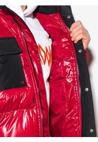 Ombre Clothing - Kurtka męska zimowa C457 - czerwona - XL. Kolor: czerwony. Materiał: poliester. Wzór: aplikacja. Sezon: zima #10