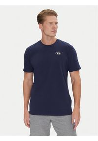 Under Armour T-Shirt Ua Hw Lc Patch Ss 1382902 Granatowy Loose Fit. Kolor: niebieski. Materiał: bawełna, syntetyk