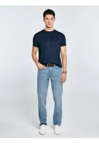 Big-Star - Koszulka męska z nadrukiem na piersi granatowa Serer 403. Kolor: niebieski. Materiał: bawełna. Wzór: nadruk #5