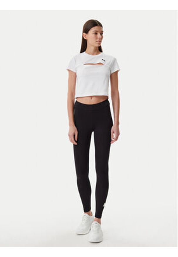 Puma T-Shirt Ess Cut-Out 631164 Biały Slim Fit. Kolor: biały. Materiał: bawełna