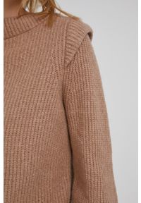 Tom Tailor Sweter z domieszką wełny damski kolor beżowy. Okazja: na co dzień. Kolor: beżowy. Materiał: wełna. Długość rękawa: długi rękaw. Długość: długie. Wzór: melanż. Styl: casual #6