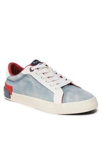 Pepe Jeans Sneakersy Kenton Denim W PLS31442 Niebieski. Kolor: niebieski. Materiał: skóra