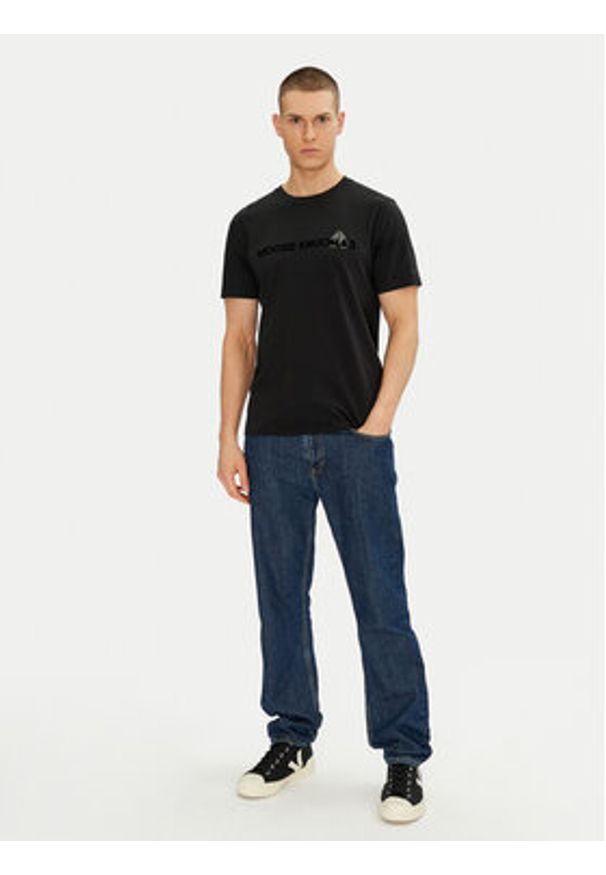 Moose Knuckles T-Shirt Conway M15MT760 Czarny Regular Fit. Kolor: czarny. Materiał: bawełna