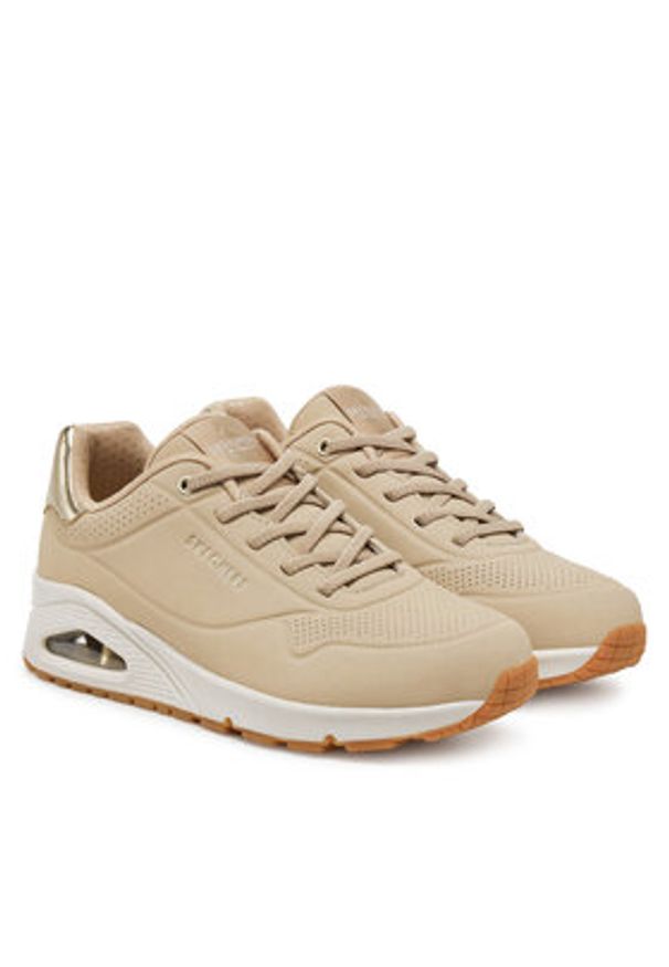 skechers - Skechers Sneakersy 155196/NUDE Beżowy. Kolor: beżowy. Materiał: skóra