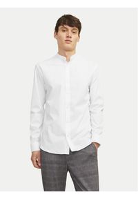 Jack & Jones - Jack&Jones Koszula Joe 12205921 Biały Slim Fit. Kolor: biały. Materiał: bawełna, syntetyk