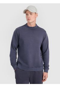 4f - 4F Bluza dresowa nierozpinana bez kaptura męska - szara S. Okazja: na co dzień. Typ kołnierza: bez kaptura. Kolor: szary. Materiał: dresówka. Wzór: gładki, ze splotem. Styl: klasyczny, casual, sportowy #1