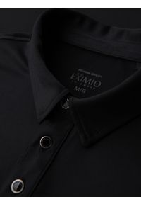 Ombre Clothing - Stylowa męska koszulka polo z elastycznej tkaniny – czarna V1 - Rozmiar: XL. Typ kołnierza: polo. Kolor: czarny. Materiał: tkanina. Wzór: gładki. Styl: elegancki #8