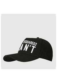 DSQUARED2 Czarna czapka z daszkiem icant. Kolor: czarny. Wzór: napisy #3