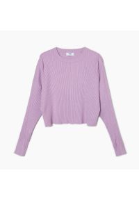 Cropp - Prążkowany sweter oversize - Fioletowy. Kolor: fioletowy. Materiał: prążkowany