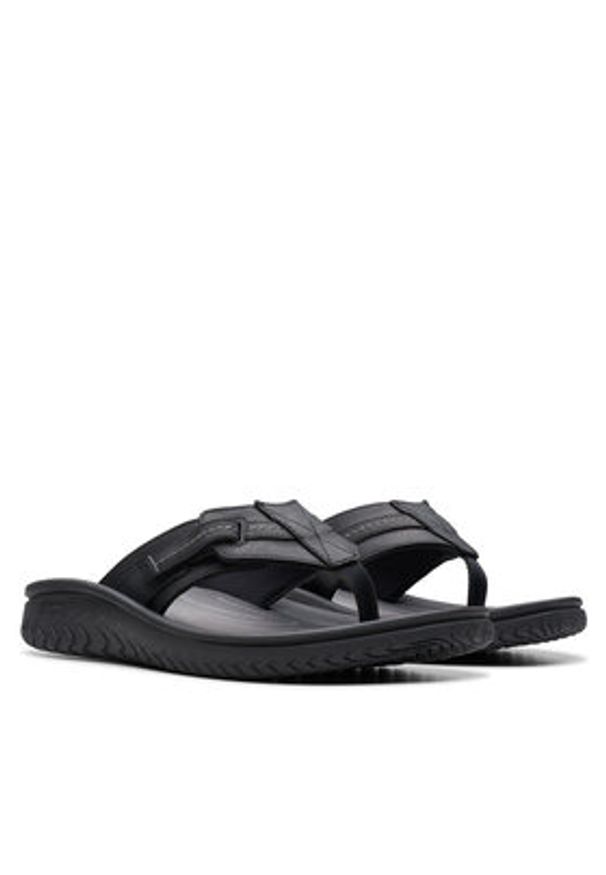 Clarks Japonki Wesley Sun 26176988 Czarny. Kolor: czarny. Materiał: skóra