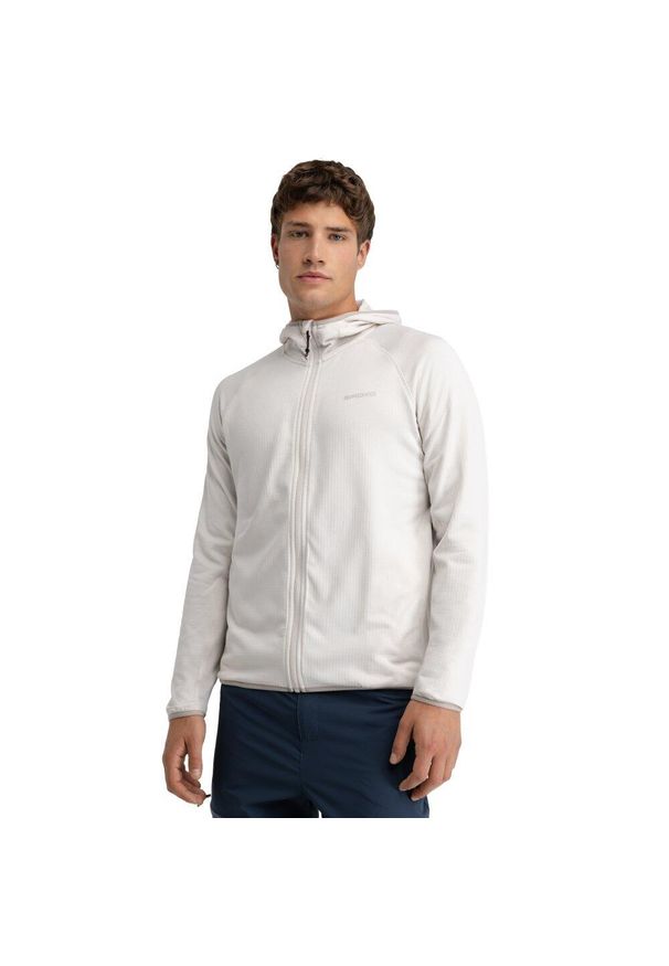 SIROKO - Męska lekka trekkingowa kurtka polarowa z kapturem Siroko Stride Stone. Typ kołnierza: kaptur. Kolor: beżowy. Materiał: polar. Sport: turystyka piesza