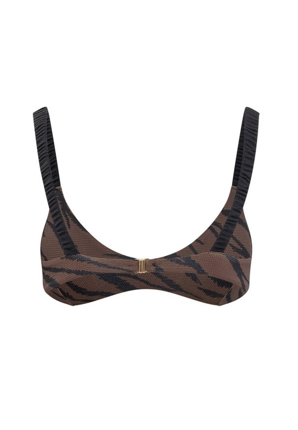 SUNDEK - Góra od bikini Sundek Bralette Top. Kolor: brązowy. Materiał: elastan, poliamid