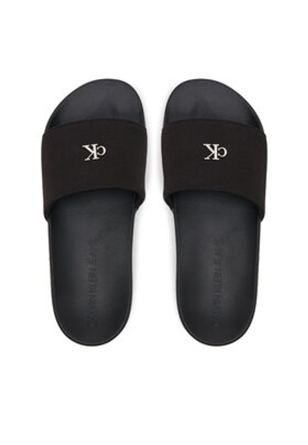 Calvin Klein Jeans Klapki Slide Monogram Hardware YW0YW01713 Czarny. Kolor: czarny. Materiał: materiał
