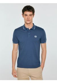 Big-Star - Koszulka męska polo niebieska Polian 405. Okazja: na co dzień. Typ kołnierza: polo. Kolor: niebieski. Materiał: dzianina, jeans. Wzór: jednolity, haft, paski. Styl: elegancki, casual, klasyczny, sportowy #1