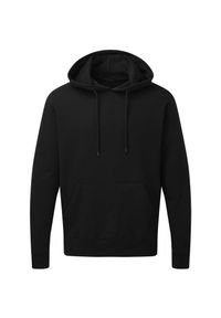 SG - Męska Bawełniana Bluza Z Kapturem. Typ kołnierza: kaptur. Kolor: czarny. Materiał: bawełna