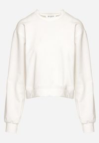 Born2be - Biała Bawełniana Bluza Oversize o Krótszym Kroju Vesperana. Kolor: biały. Materiał: bawełna. Długość: krótkie #5
