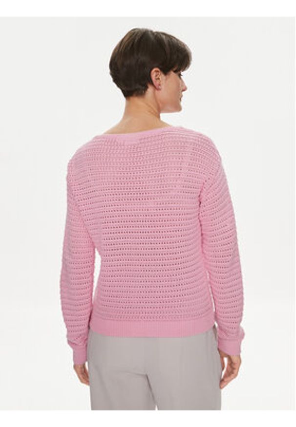 Vila Sweter Bellisina 14089578 Różowy Regular Fit. Kolor: różowy. Materiał: bawełna