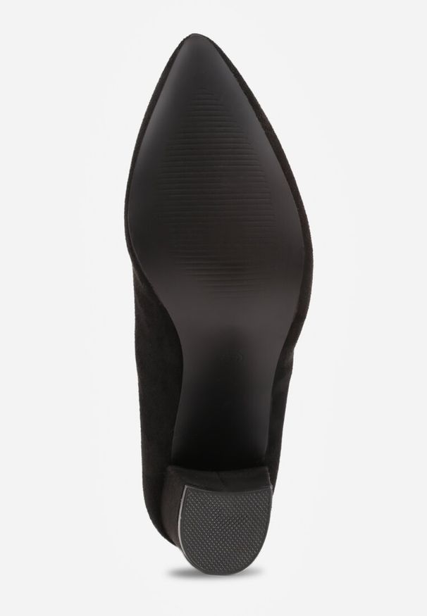 Renee - Czarne Casualowe Czółenka na Słupku z Wkładką ze Skóry Naturalnej Maidra. Okazja: na co dzień. Kolor: czarny. Materiał: skóra. Sezon: wiosna, lato. Obcas: na słupku. Styl: casual. Wysokość obcasa: średni