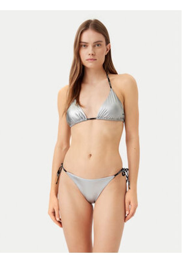 Hugo - HUGO Dół od bikini Pure 50535235 Srebrny. Kolor: srebrny. Materiał: syntetyk