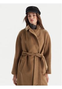 Weekend Max Mara Płaszcz wełniany Tempera 2525016082 Brązowy Regular Fit. Kolor: brązowy. Materiał: wełna