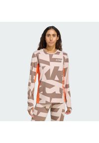 Adidas - Koszulka z długim rękawem Multi Synthetic Base Layer. Kolor: beżowy. Długość rękawa: długi rękaw. Technologia: ClimaCool (Adidas). Długość: długie. Sport: turystyka piesza #1
