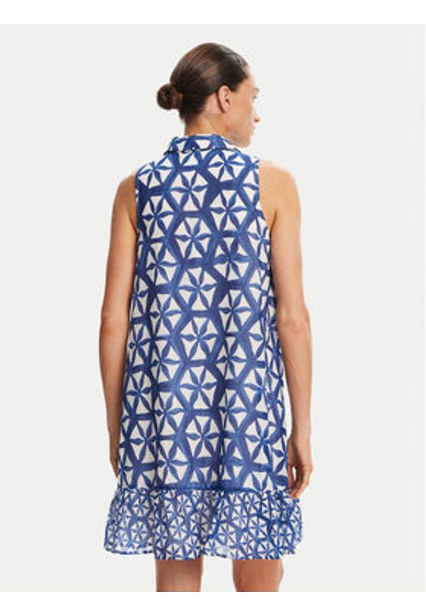 Iconique Sukienka letnia IC25-085 Niebieski Regular Fit. Kolor: niebieski. Materiał: bawełna. Sezon: lato