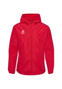 Kurtka sportowa z kapturem Hummel Essential AW Jacket. Typ kołnierza: kaptur. Kolor: czerwony, różowy, wielokolorowy. Styl: sportowy