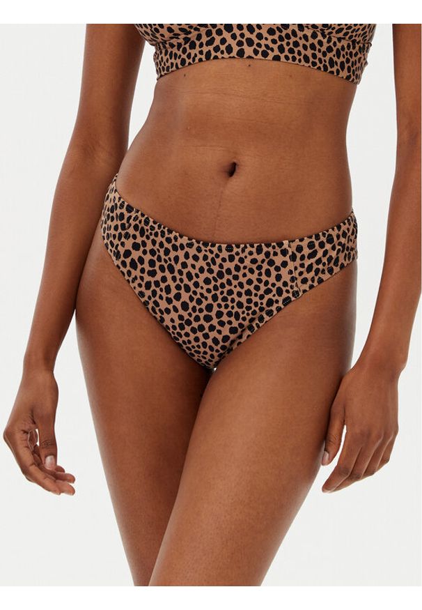MICHAEL Michael Kors Dół od bikini MM54110 Beżowy. Kolor: beżowy. Materiał: syntetyk