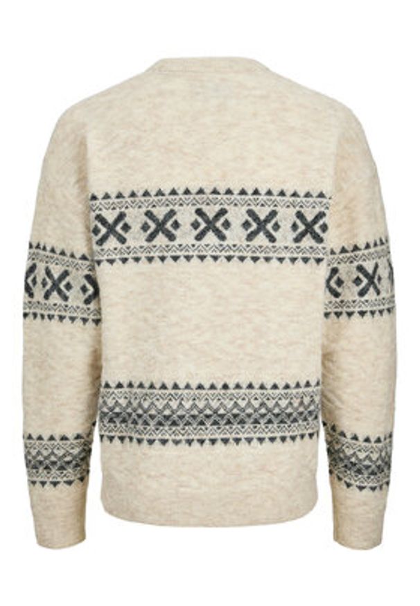 Jack & Jones Sweter Blumax 12286244 Beżowy Relaxed Fit. Kolor: beżowy. Materiał: syntetyk