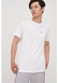 Superdry t-shirt męski kolor biały gładki. Kolor: biały. Materiał: dzianina, jedwab, bawełna, tkanina, materiał. Wzór: gładki
