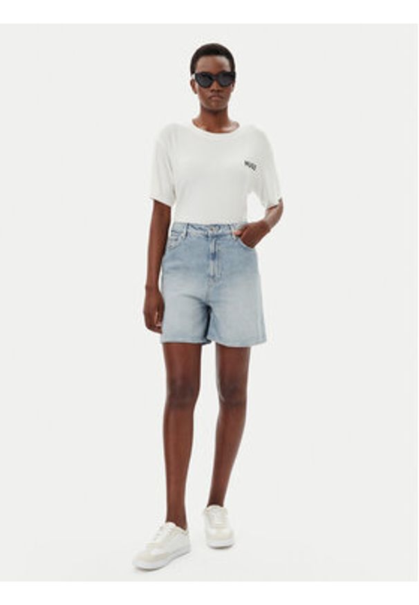 Hugo - HUGO Szorty jeansowe Gelita 50538863 Niebieski Relaxed Fit. Kolor: niebieski. Materiał: bawełna