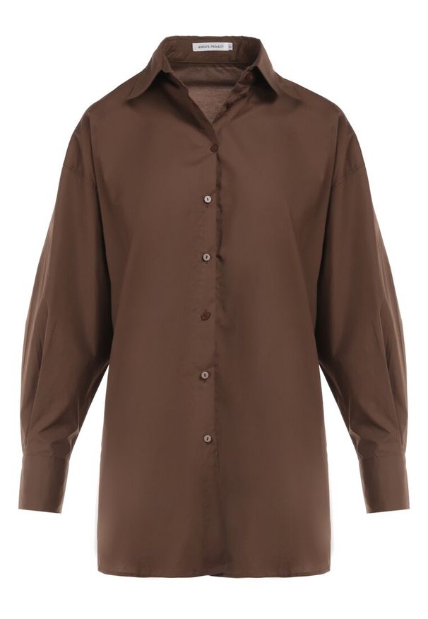 Born2be - Ciemnobrązowa Koszula Doriemara. Kolor: brązowy. Długość rękawa: długi rękaw. Długość: długie