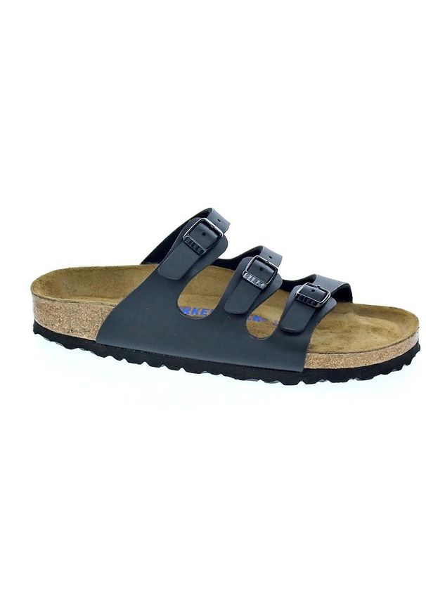 Klapki damskie Birkenstock Florida Birkoflor. Zapięcie: bez zapięcia. Kolor: czarny. Materiał: syntetyk, materiał. Sezon: lato. Sport: turystyka piesza