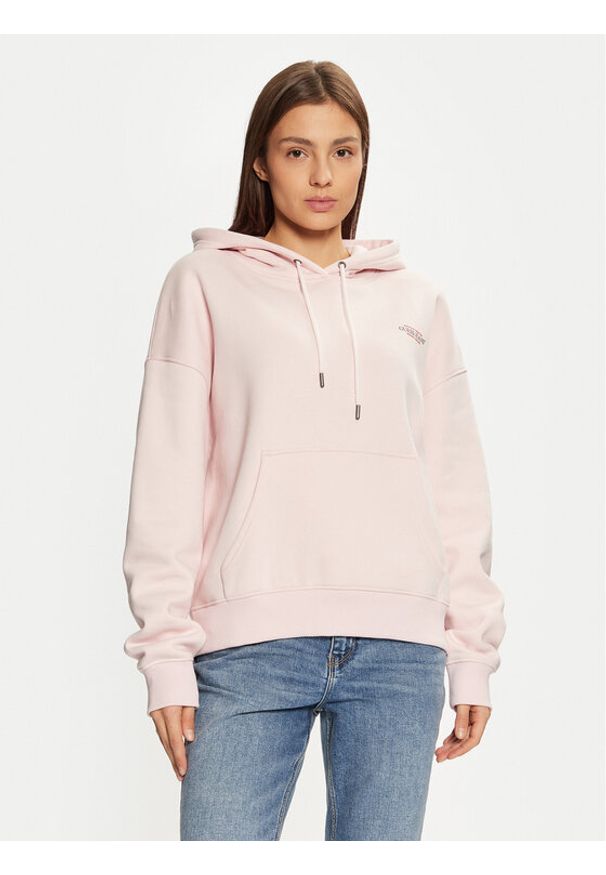 Guess Jeans Bluza W4BQ21 KC811 Beżowy Regular Fit. Kolor: beżowy. Materiał: bawełna