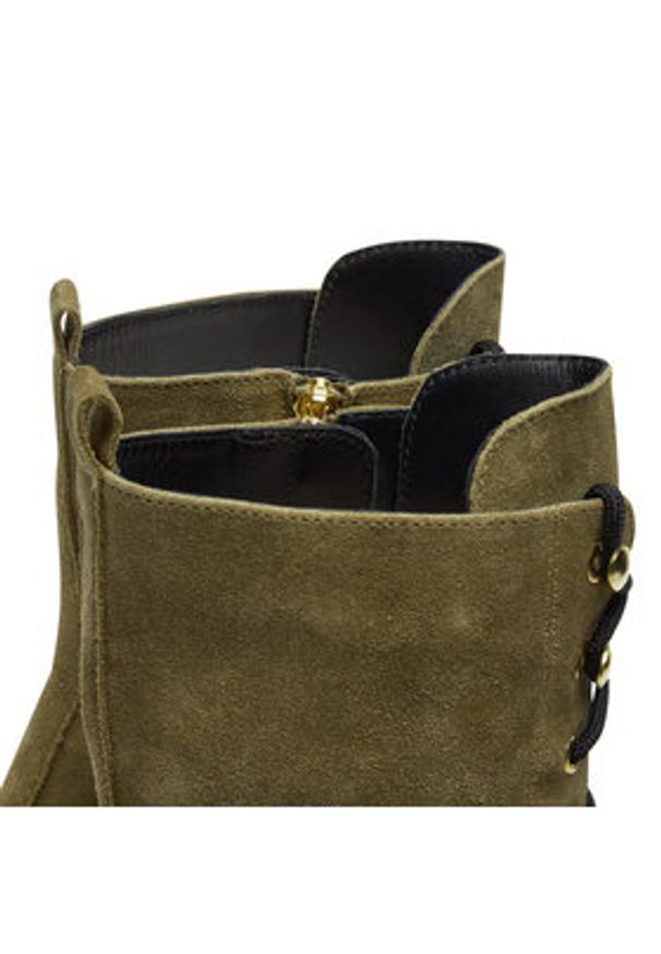 Pollini Trapery SA21104G1LTN0105 Zielony. Kolor: zielony. Materiał: zamsz, skóra