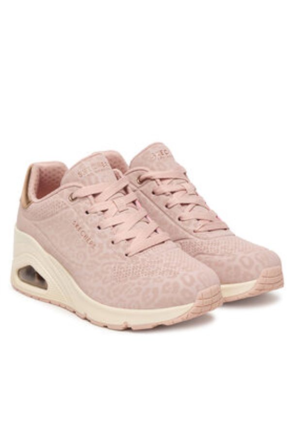 skechers - Skechers Sneakersy UNO Wedge - Safari Daze 177521/BLSH Różowy. Kolor: różowy. Materiał: skóra