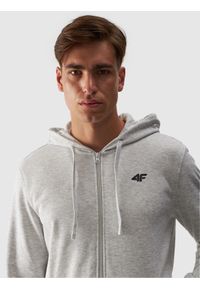 4f - 4F Bluza dresowa rozpinana z kapturem męska - szara XXL. Okazja: na co dzień. Typ kołnierza: kaptur. Kolor: szary. Materiał: dresówka. Wzór: gładki, ze splotem. Styl: sportowy, casual