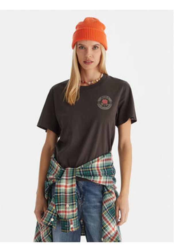 RVCA T-Shirt EVJZT00166 Czarny Regular Fit. Kolor: czarny. Materiał: bawełna