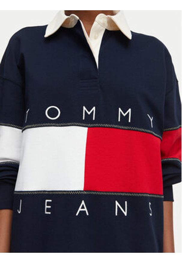 Tommy Jeans Bluza Tjw Ovs DW0DW22827 Granatowy Oversize. Kolor: niebieski. Materiał: bawełna