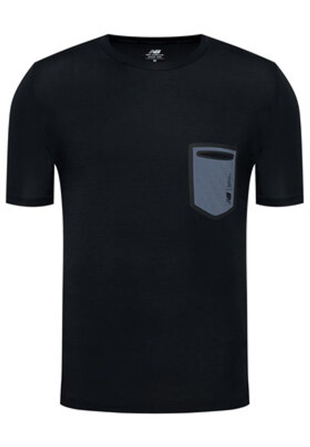 New Balance T-Shirt MT03173 Czarny Regular Fit. Kolor: czarny. Materiał: syntetyk
