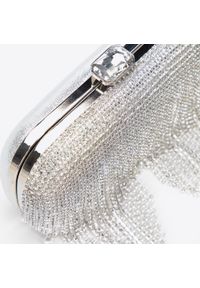 Wittchen - Torebka wieczorowa pudełkowa z błyszczącymi frędzlami. Kolor: srebrny. Wzór: haft. Dodatki: z frędzlami. Styl: wizytowy. Rodzaj torebki: do ręki #6