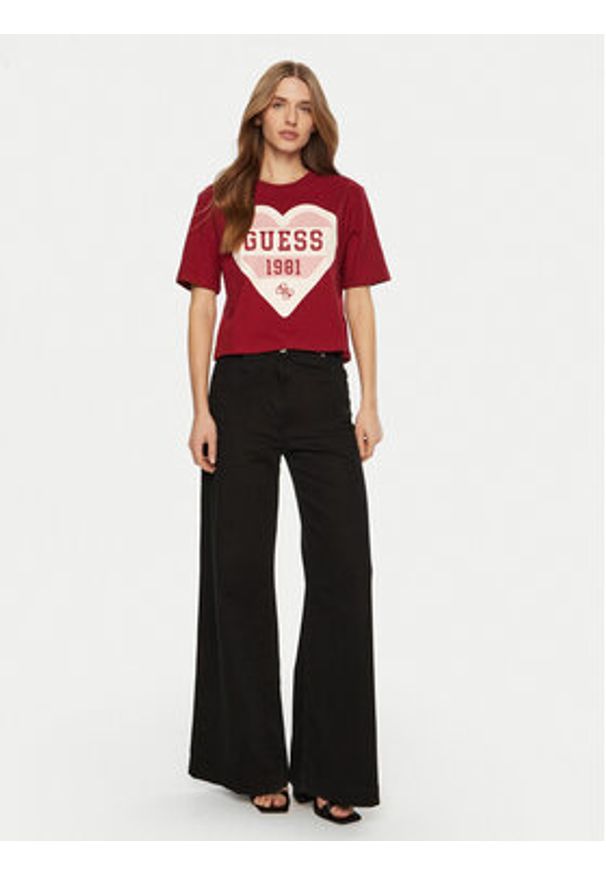 Guess T-Shirt V5RI01 I3Z14 Beżowy Regular Fit. Kolor: beżowy. Materiał: bawełna